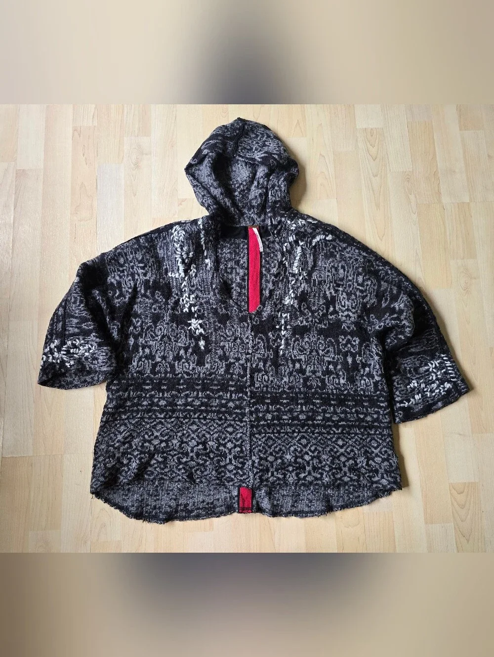 Free People Raggy Hooded Knit Sweater Size Medium